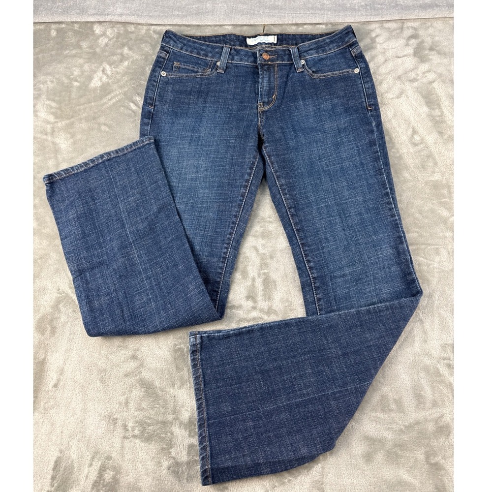 Levis 545 Low Boot Cut Jeans Womens 8 Medium Dark Wash Blue Stretch Denim
